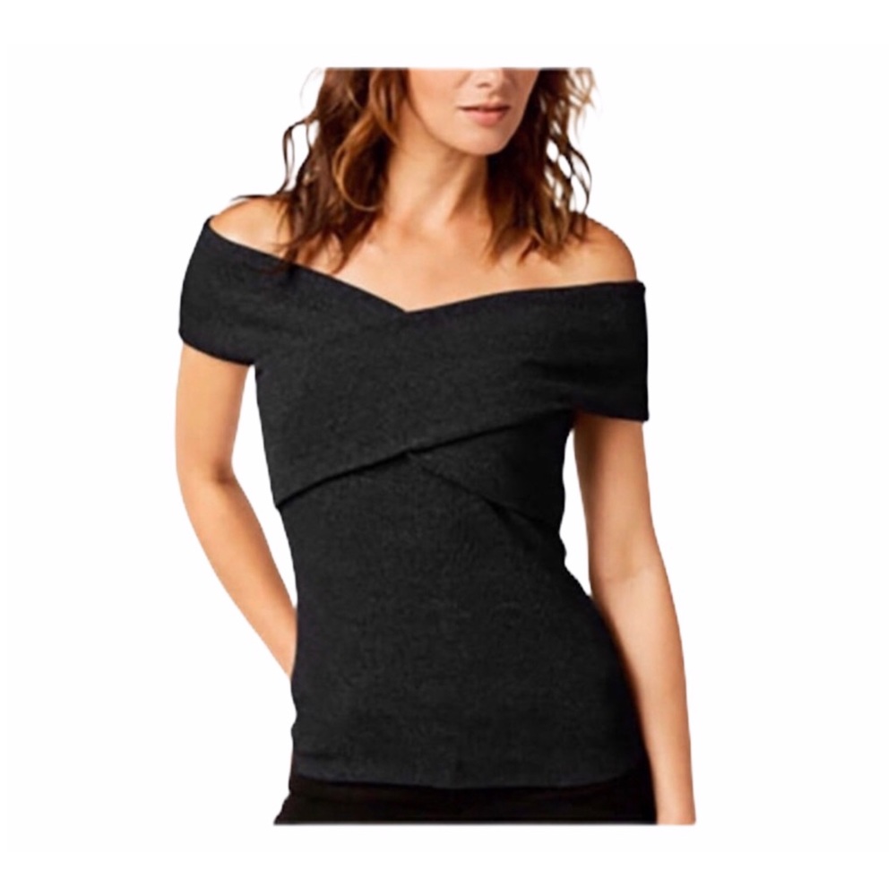 NWT Off Shoulder Crossover Sleeveless Knit Top